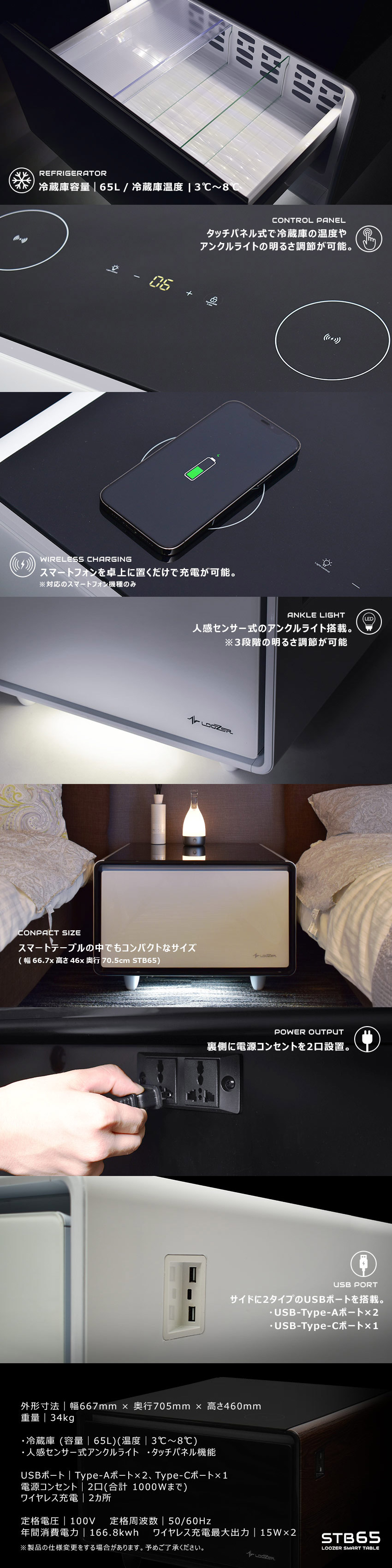 楽天市場】ルーザー 冷蔵庫 スマートテーブル STB65 冷蔵庫 65L LOOZER