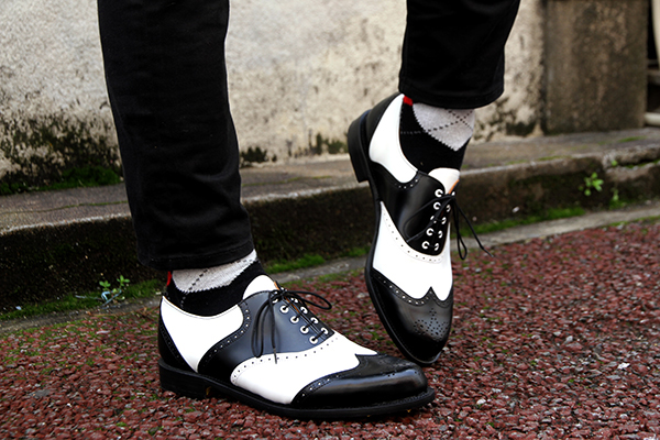 ジョージコックス 13308 SADDLE BROGUE OXFORD ホワイトレザー