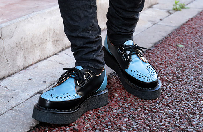 ジョージコックスCOLOR 15062ブラックレザー×エレクトリックレザー