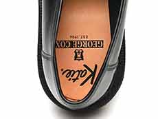 ジョージコックス Katie別注 buxton chain rubber sole ブラックレザー