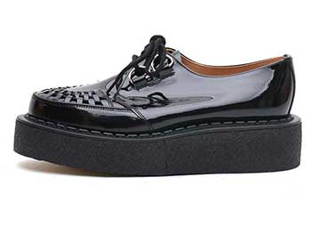 ジョージコックス3588ブラックエナメル ブラックインターレース／ROCK