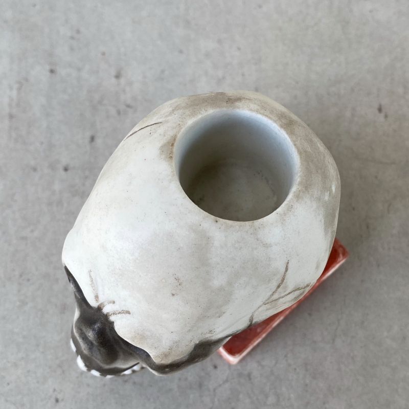 VINTAGE ANTIQUE SKULL CANDLE HOLDER ヴィンテージ アンティーク