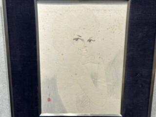 東郷青児 水彩 『女性像』 ｜骨董品買取 緑和堂