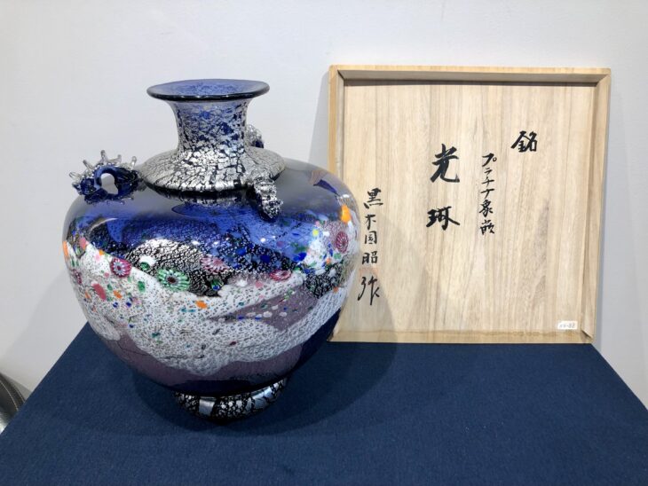 黒木国昭 作 プラチナ象嵌 『光琳』 ｜骨董品買取 緑和堂