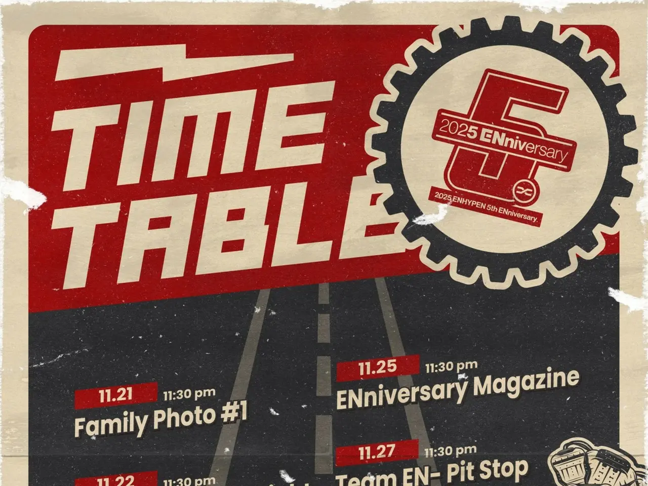 ENHYPEN」、デビュー5周年を迎えて「2025 ENniversary」タイムテーブル