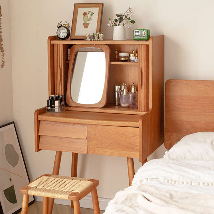 ドレッサー 化粧台 メイク台 卓上ミラー付き 大容量収納 おしゃれ