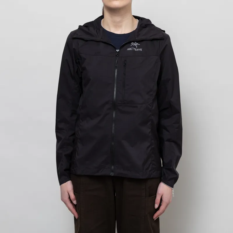 Arc'teryx Womens Lightweight Jacket Squamish Ripstop Hoody Black