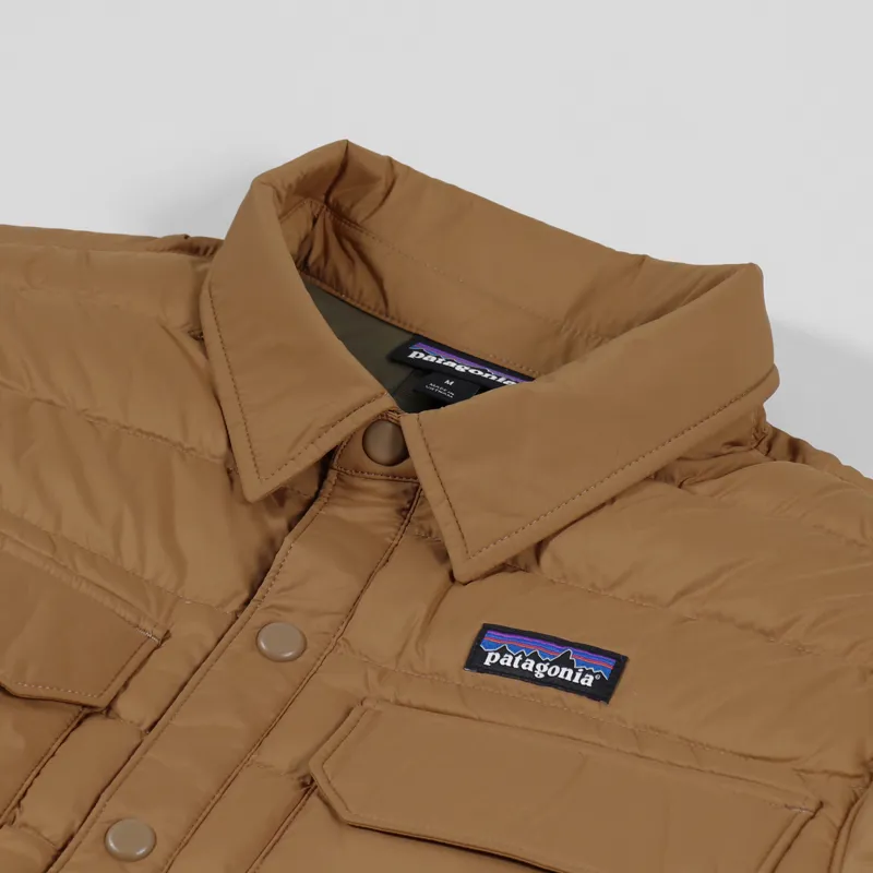 Patagonia Mens Lightweight Silent Down Shirt Jacket Nest Brown