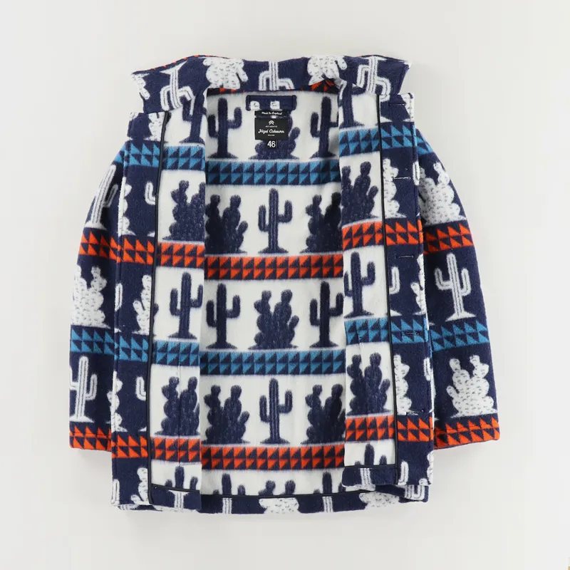 Nigel Cabourn Mens Winter Wool Cactus Donkey Jacket Navy Multi