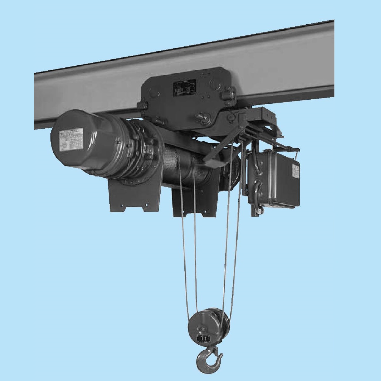 ローヘッド形電動トロリ付ホイスト0.5t揚程6m/M178-0.5TL-T55 | シロ産業 |