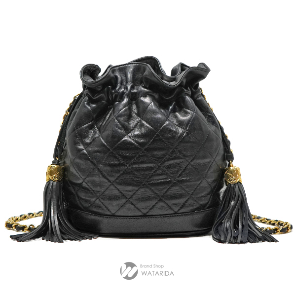 シャネル バッグ マトラッセ 巾着 フリンジ チェーンショルダー