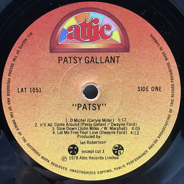 PATSY GALLANT / Patsy! (LP) / Attic | WAXPEND RECORDS