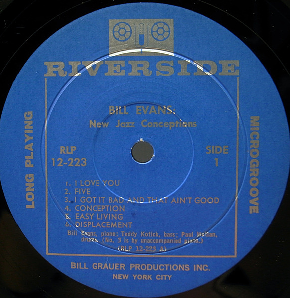 BILL EVANS / New Jazz Conceptions (LP) / Riverside | WAXPEND RECORDS
