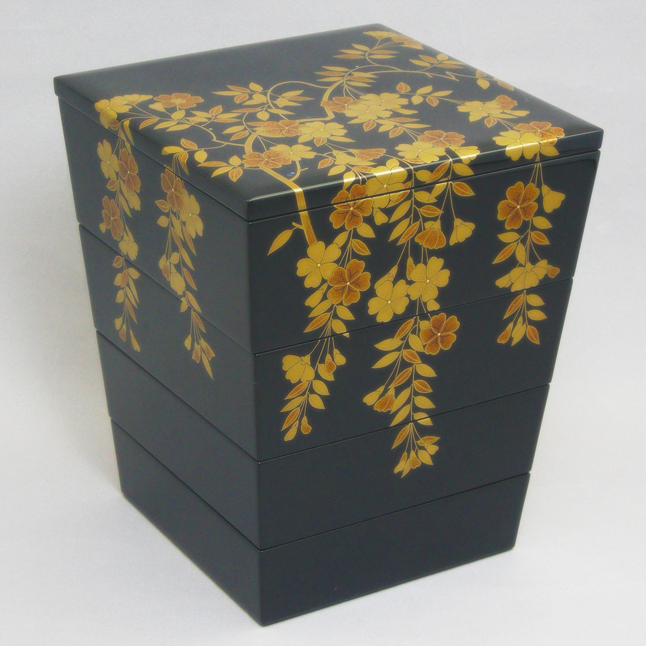 朱塗 沈金 野弁当 揃い 煎茶画箱(ZE653) 朱塗 沈金 野弁当 揃い 煎茶画