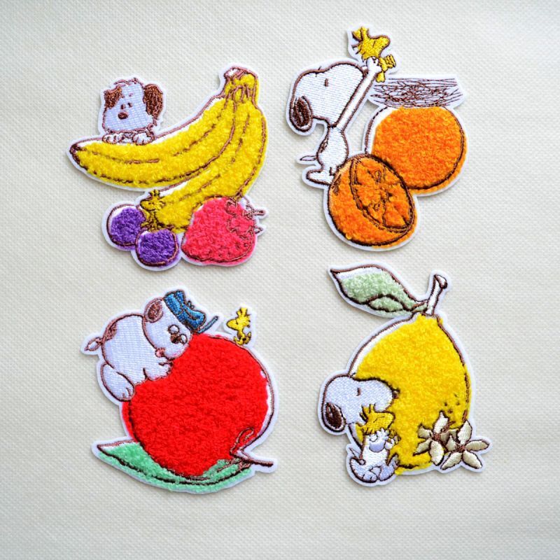 ワッペン スヌーピー オラフ ウッドストック フルーツ リンゴ