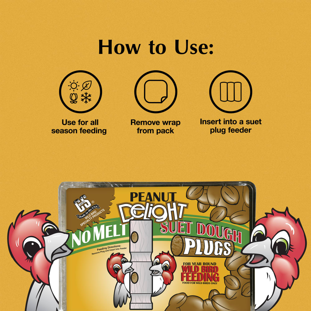 Peanut Delight Suet Plugs | C&S Wild Bird Suet