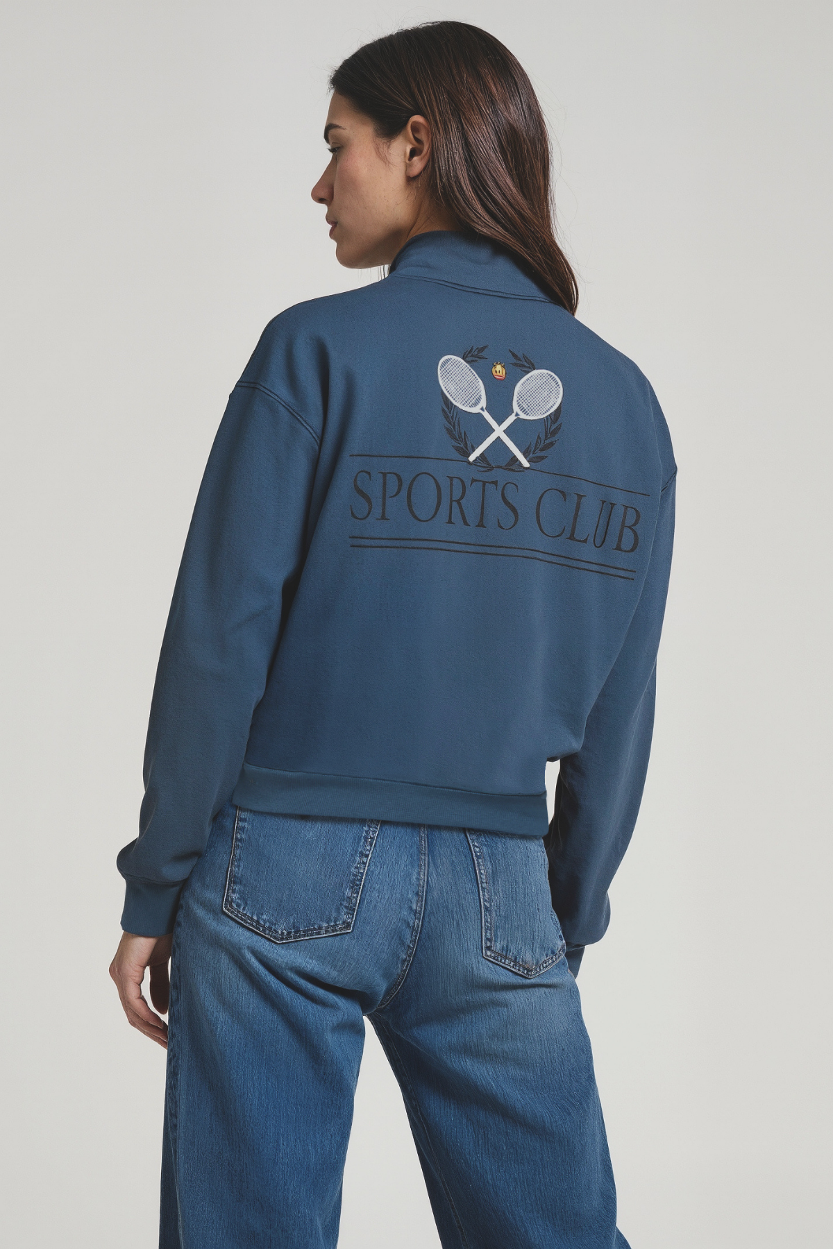 Sports Club 1/2 Zip Carly Sweatshirt | Vintage Indigo – Wildfox