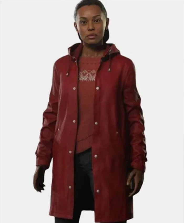 Saga Anderson Alan Wake 2 Red Leather Trench Coat - William Jacket