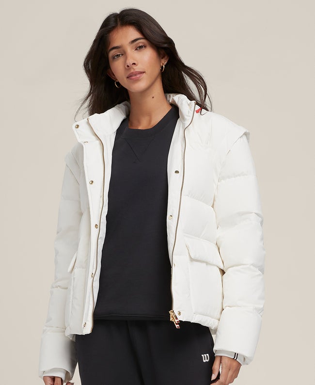 Snow White Game Day Convertible Puffer Jacket | Wilson Sporting Goods