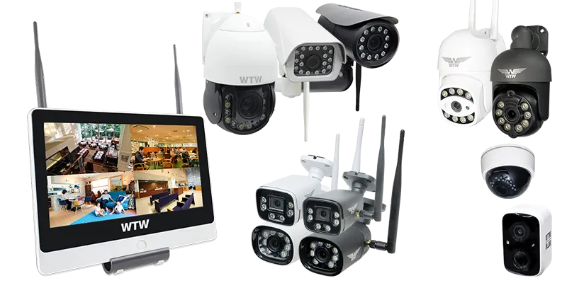 WTW 500万画素 4台カメラセット 500万画素防犯カメラセット、IPカメラ