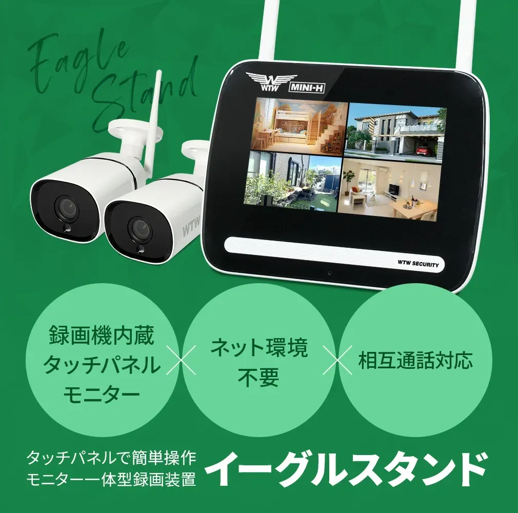 イーグルスタンド WIFI ペットカメラ 玄関灯 防犯灯カメラと7インチ