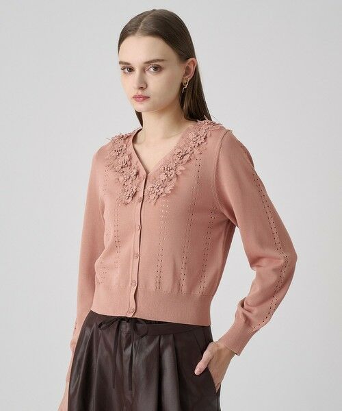 セール】 立体フラワーレースV カーディガン （カーディガン・ボレロ