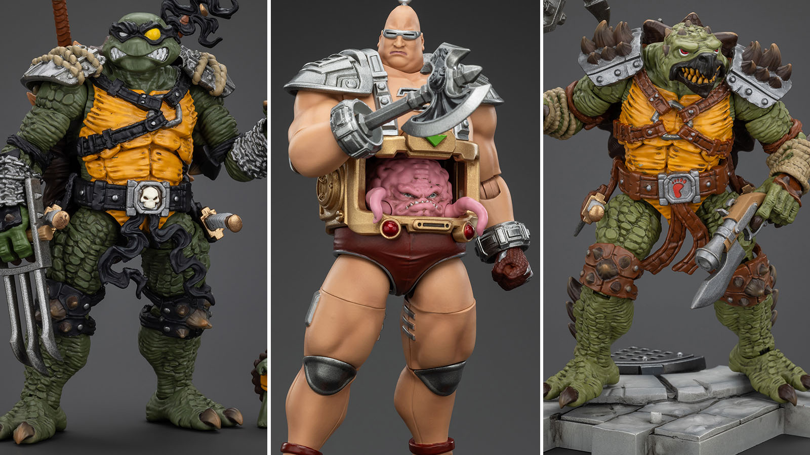 Teenage Mutant Ninja Turtles - Joy Toy Krang, Slash, and Tokka