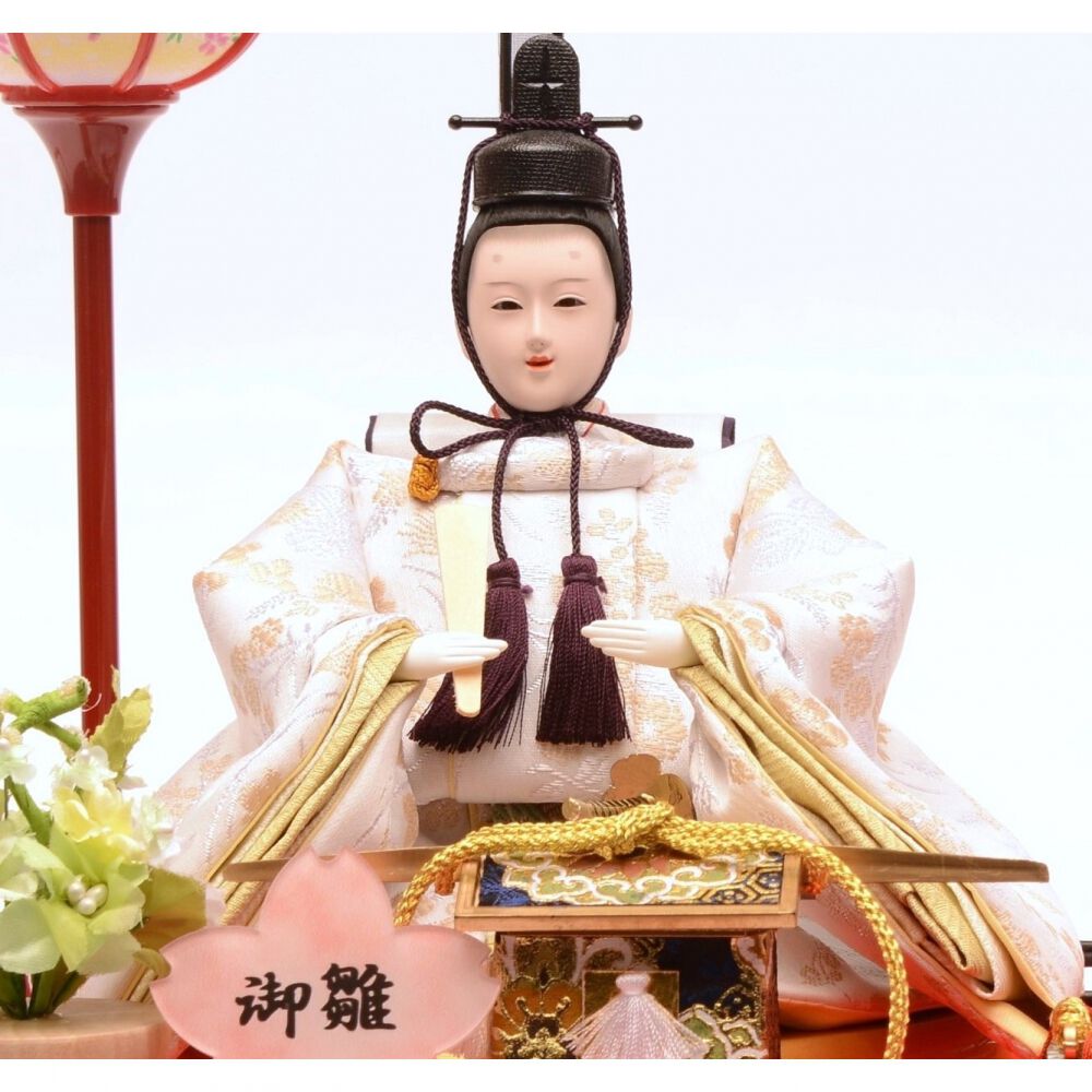 雛人形】ケース飾り 親王飾り「桜金ぼかしパノラマアクリル」 (322034