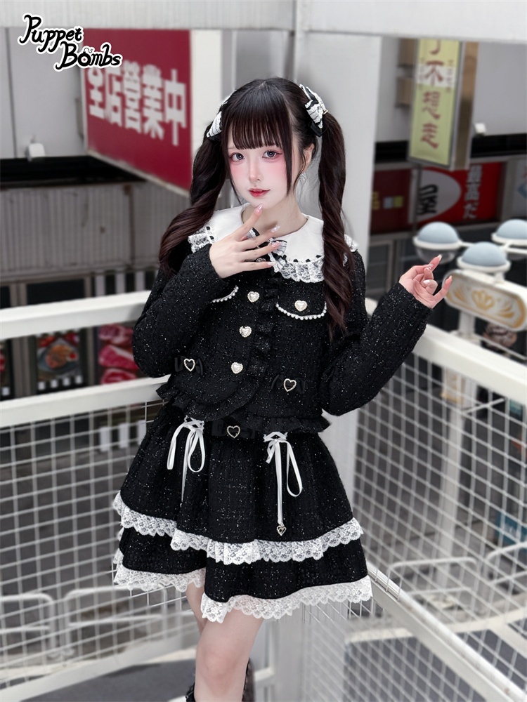 PuppetBombs】Q480 ショルダーレース切り替えリボンブラウス - To Alice