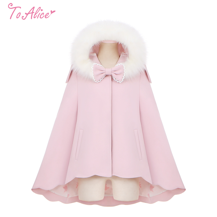Last one】【ToAlice】C8589ふわふわラビットマントコート(中綿入り