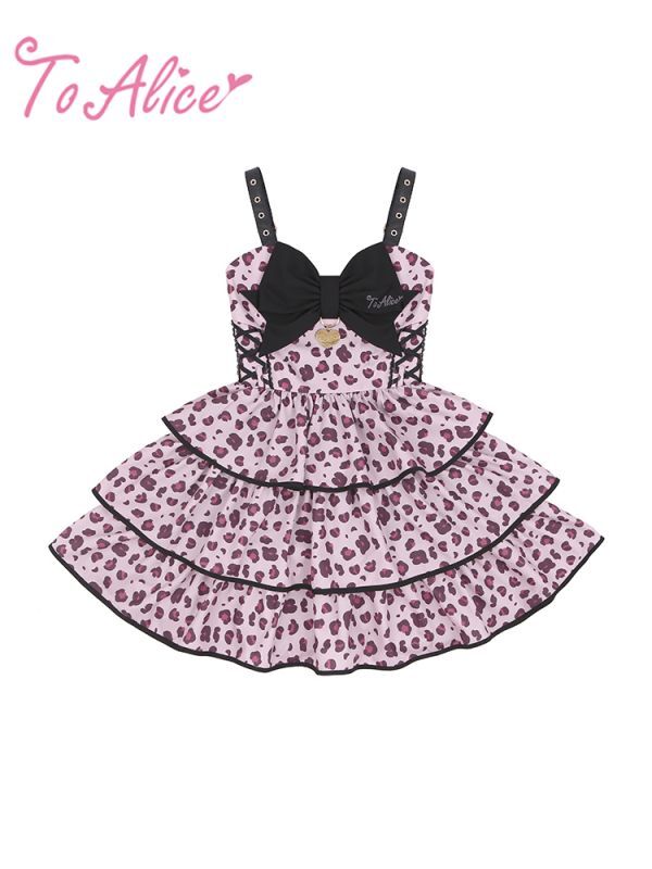 ToAlice】L999ハートレオパードティアードジャンパースカート【50％OFF