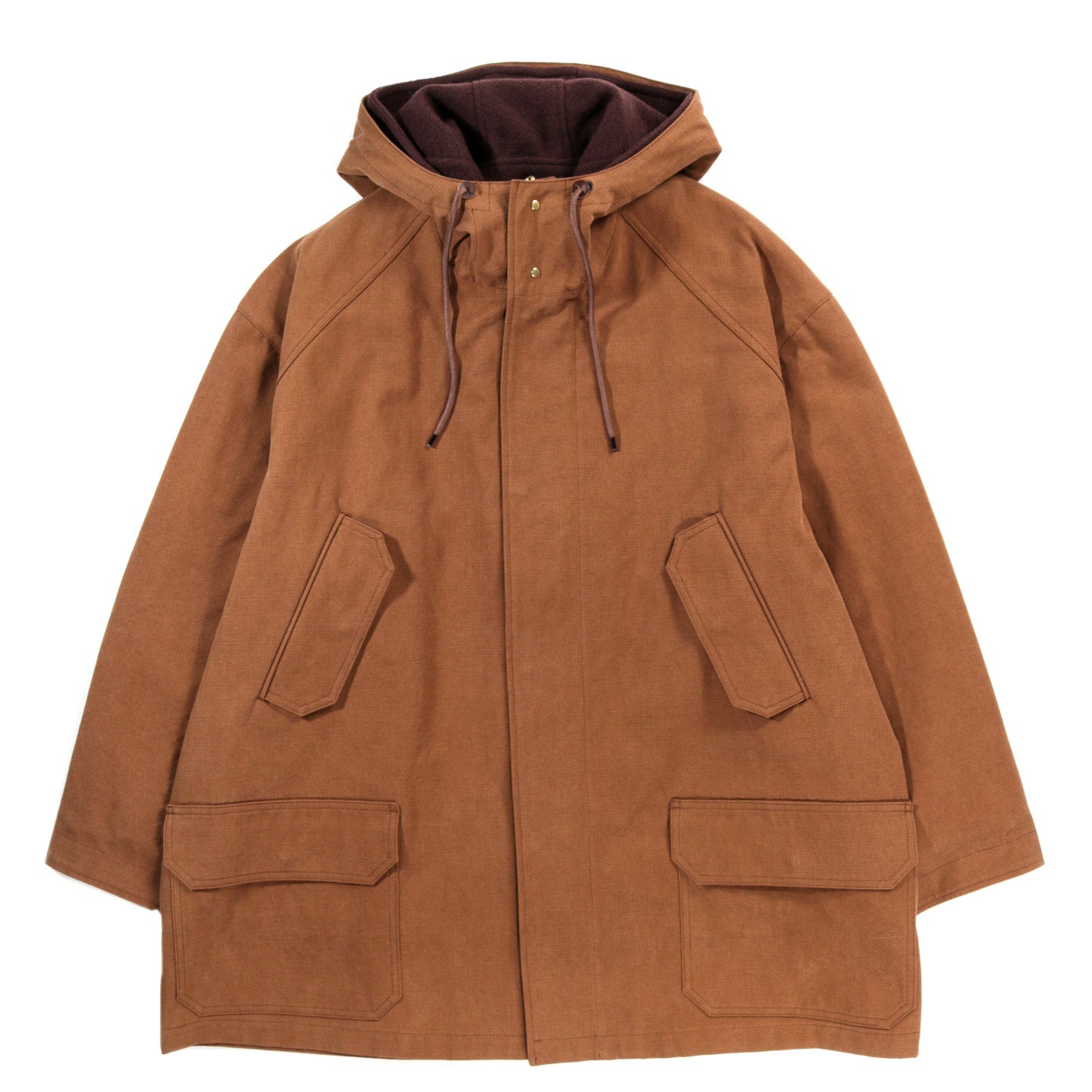AURALEE WASHED HEAVY CANVAS LINER COAT BROWN | TODAY CLOTHING