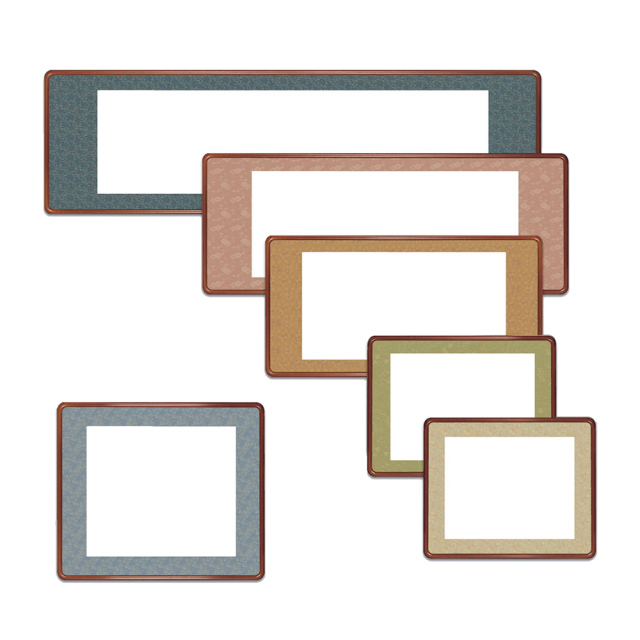 表装 伝統和表装 8「額表装仕立（隅丸女桑仕様）」 半切2/3サイズ（W35