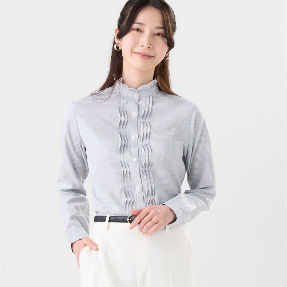 COFREX】 ひねりピンタックブラウス 長袖 レディースデザインシャツ(S