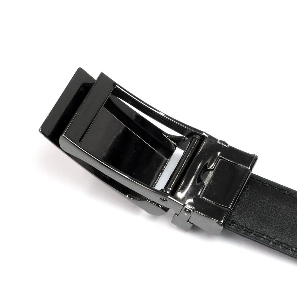 ベルト 牛革 リールロック式 サイズ調節可能 ブラック系 95cm メンズ