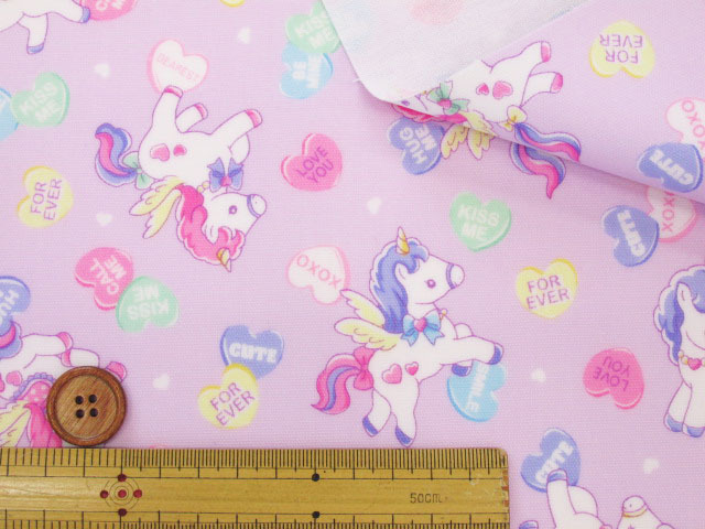 ゆめかわ キャンディーポップユニコーン ユニコーン・ハート柄