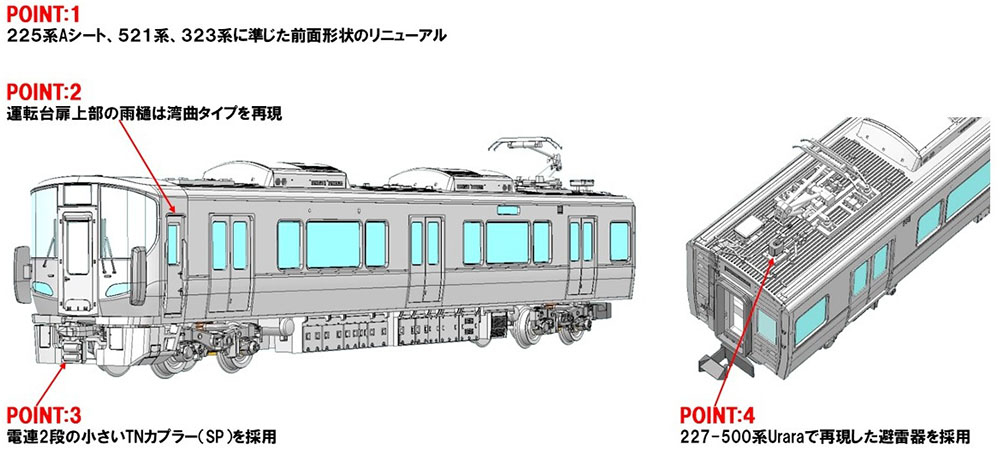 JR 227系近郊電車（Red Wing・3両）増結セット｜製品情報｜製品検索