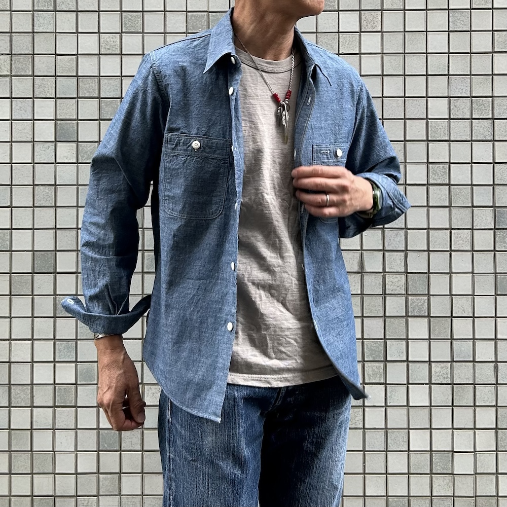 新作シャンブレーシャツ入荷！デラックスウエア7623 | トップジミー