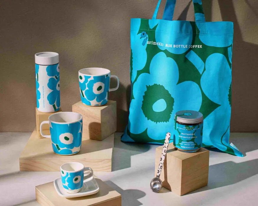 未使用 MARIMEKKO×BLUE BOTTLE COFFEE ウニッコトート 第二弾！ブルー