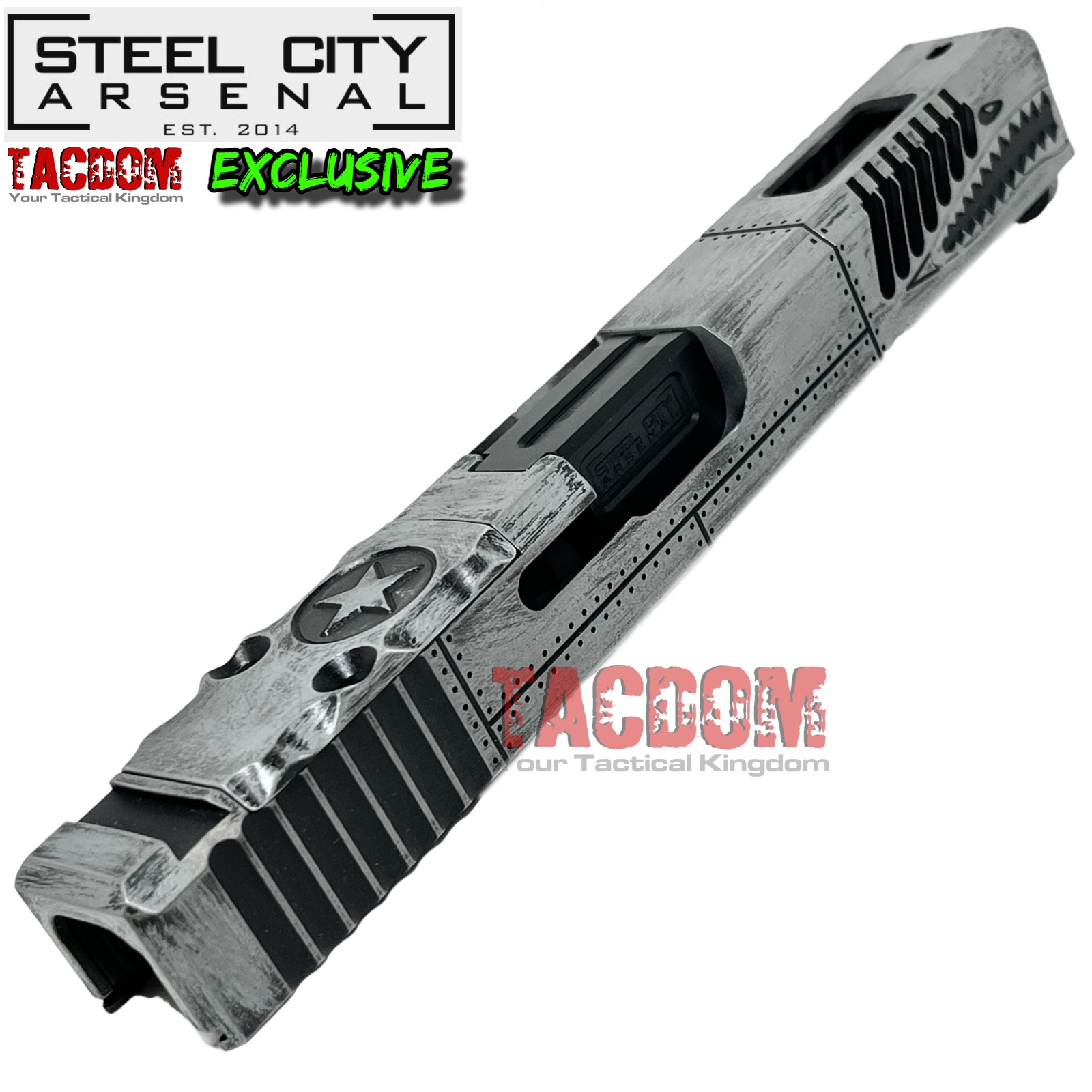 STEEL CITY ARSENAL TACDOM EXCLUSIVE “CUT FINS” P40 Warhawk ] Slide