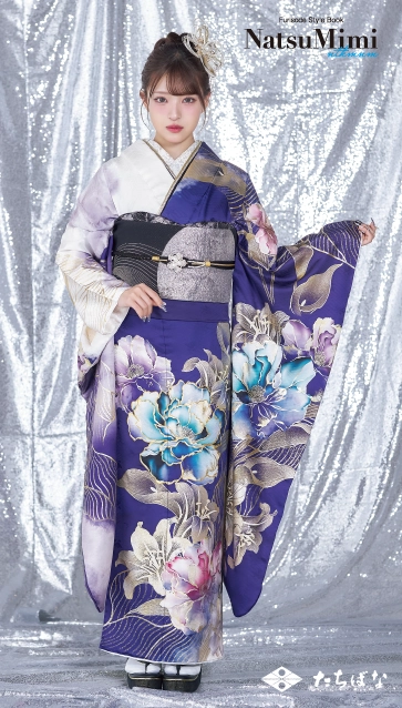 MINAMIちゃん着用“NatsuMimi”の振袖-紫|ハタチ記念の新作振袖ご紹介 NAT-