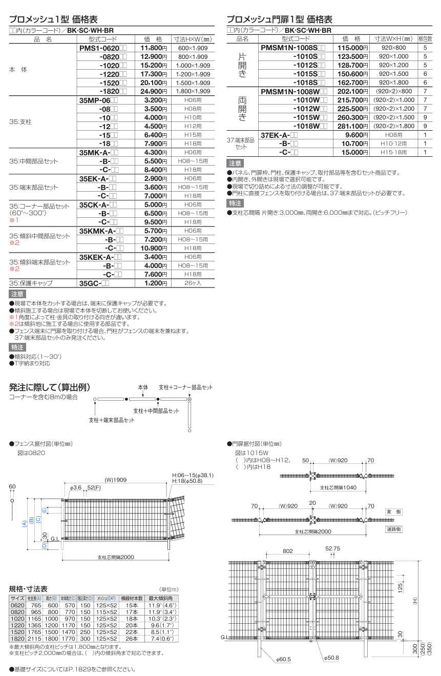四国化成 プロメッシュ1型（フェンス） プロメッシュ門扉1型の通販