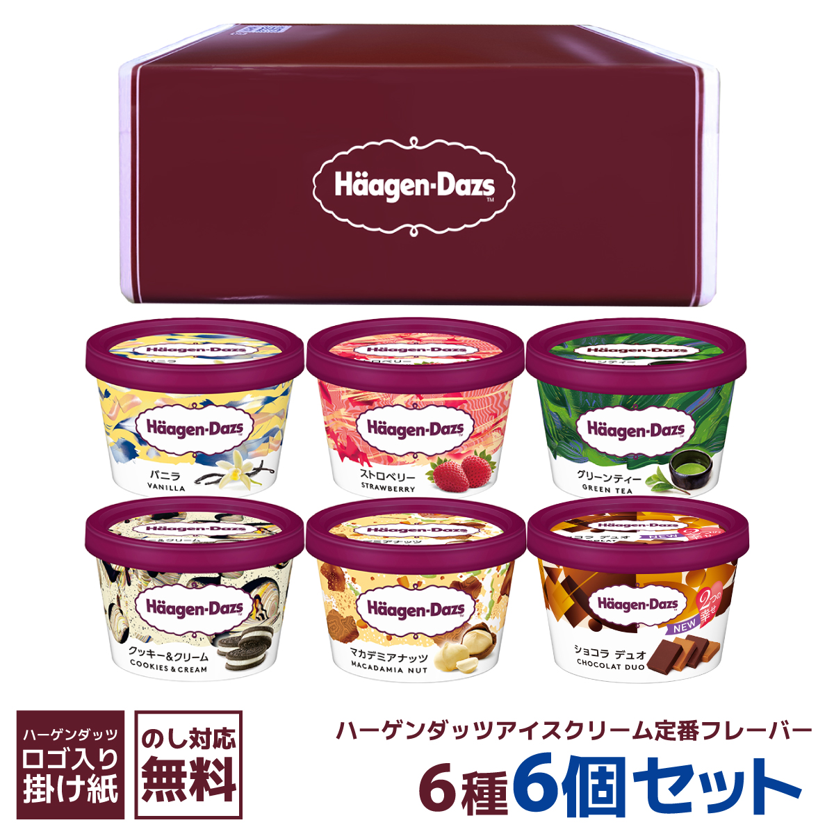 ○【HD掛け紙】ハーゲンダッツミニカップセット（6個）HD6S | タカナシ