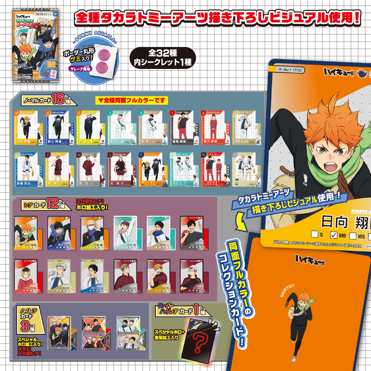 ハイキュー!! きゃらくたぶるカードグミ Vol.5｜商品情報｜タカラ