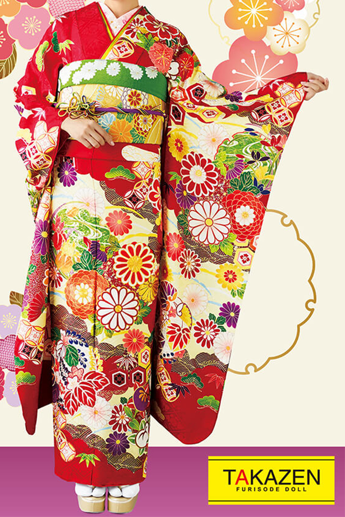 正統派古典 赤/グリーン(緑色) 和風柄 はんなり 上品 綺麗かわいい古典