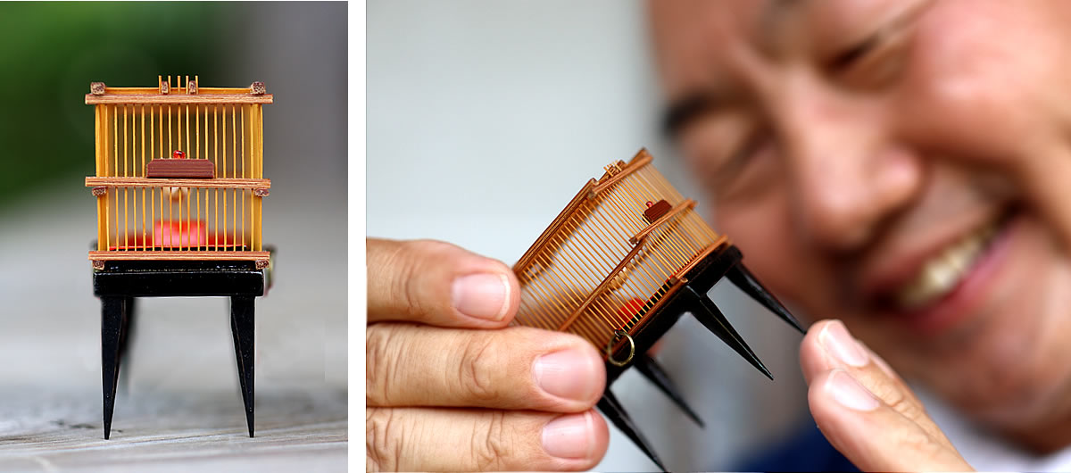 限定】宮岡聖天斎作 御殿籠(竹ミニ鳥籠) | 虎斑竹専門店 竹虎