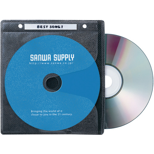たのめーる】サンワサプライ DVD・CD不織布ケース リング穴付