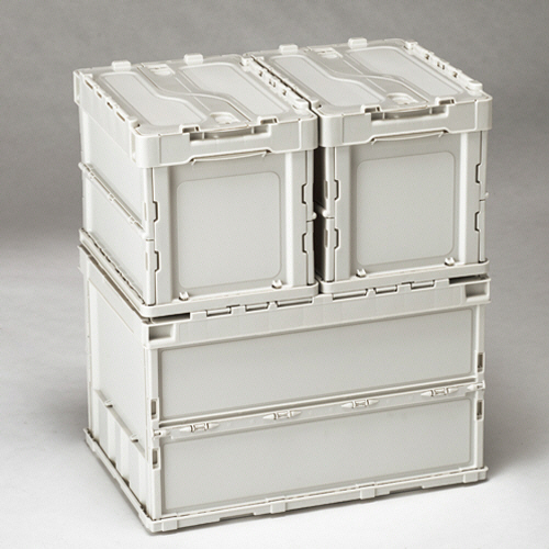 たのめーる】エコン カラーオリコン フタ付き 50L ホワイトグレー