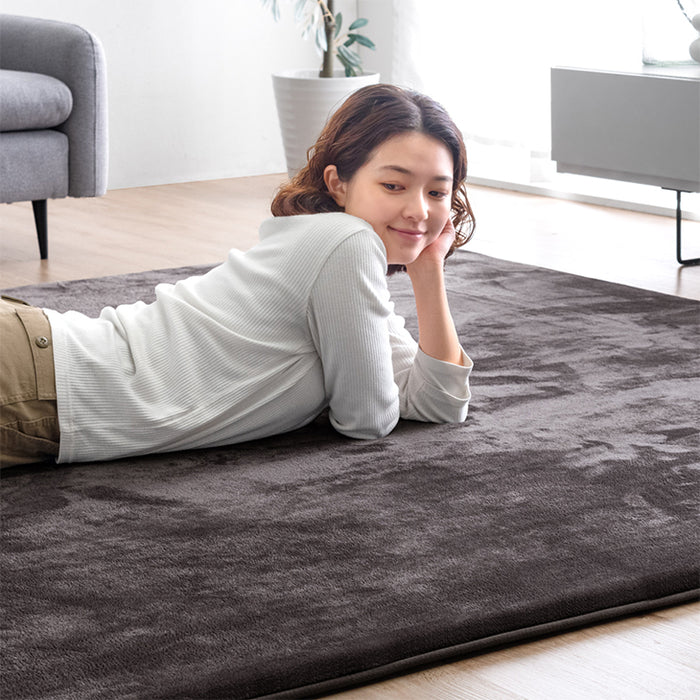 130×185］極厚25mm 高反発ラグ 滑り止め付 フランネル生地 ホット