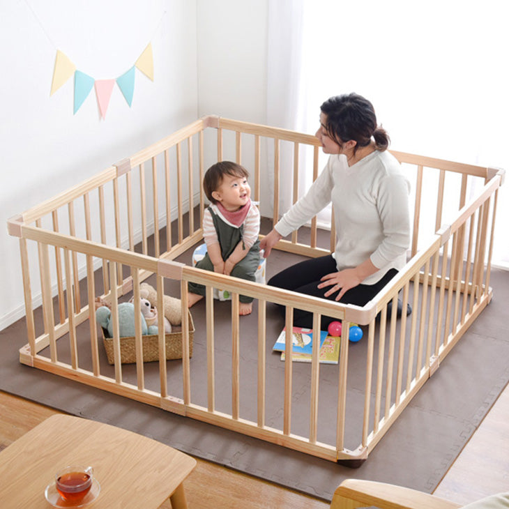 幅136cm］ベビーサークル ミニタイプ 8枚セット 天然木 木製 ベビー